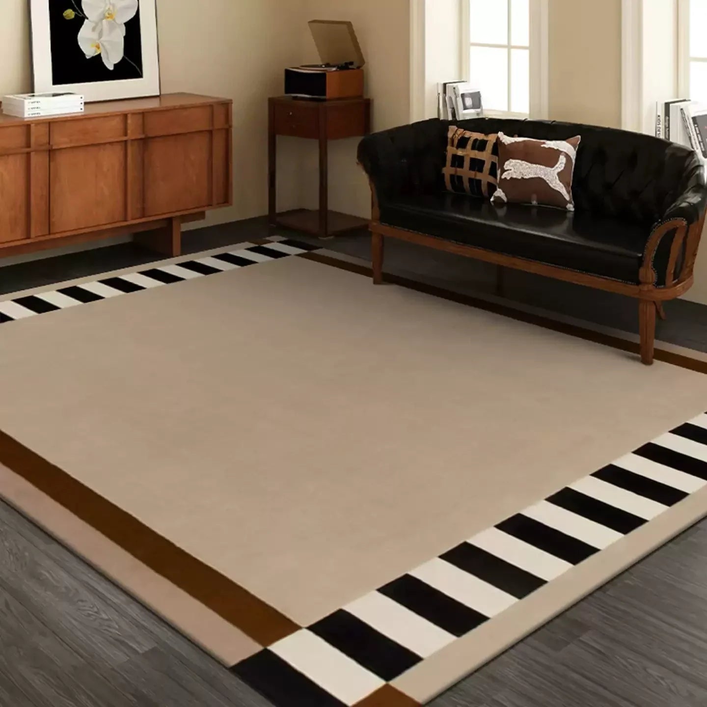 高級手作りタフティングガン刺しカーペット(Frame Stripe)