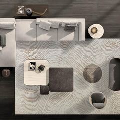 定番北欧風3Dデザインのウィルトン織カーペット(moon river)