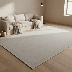 定番北欧風3Dデザインのウィルトン織カーペット(Luna Veil)