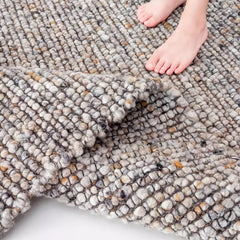 天然素材のみ使用した手織りカーペット!長くご愛用できる高品質な一品(Pebble)