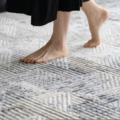 定番北欧風3Dデザインのウィルトン織カーペット(meredith-blue)