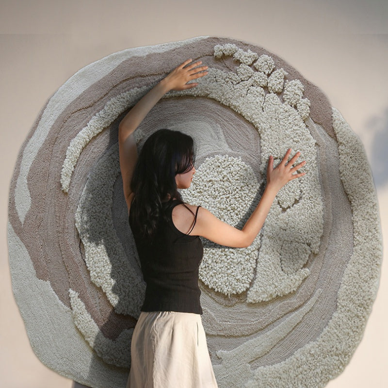 高級手作りタフティングガン刺しカーペット（Sand Bloom）