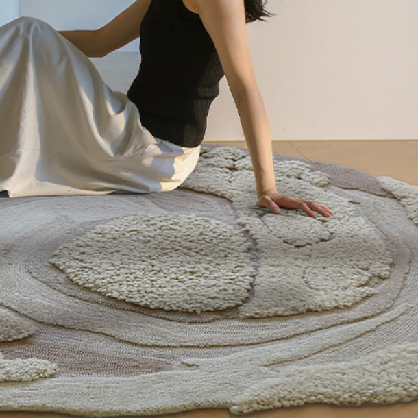 高級手作りタフティングガン刺しカーペット（Sand Bloom）