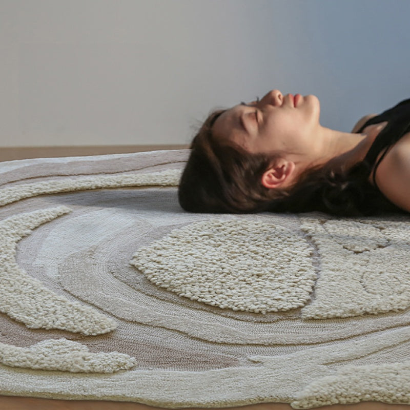 高級手作りタフティングガン刺しカーペット（Sand Bloom）