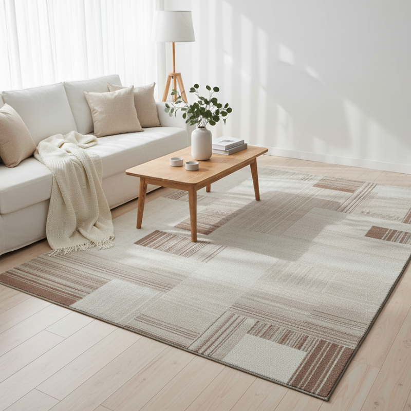 定番北欧風3Dデザインのウィルトン織カーペット（Mosaic Bloom）