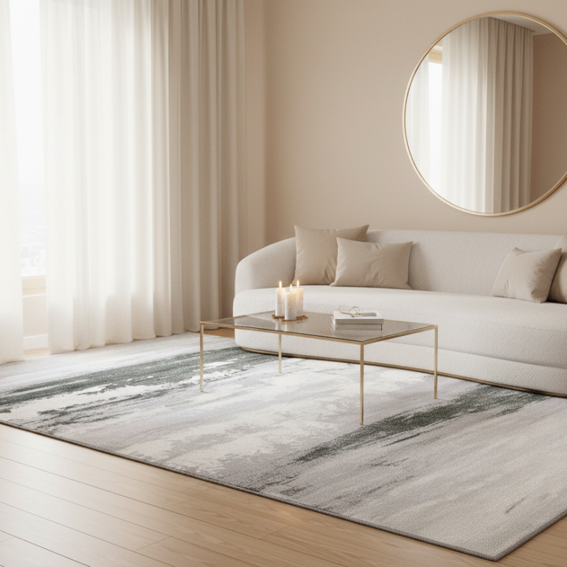 定番北欧風3Dデザインのウィルトン織カーペット（Zen Echo）