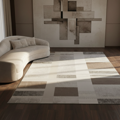 定番北欧風3Dデザインのウィルトン織カーペット（Erhai Blue）