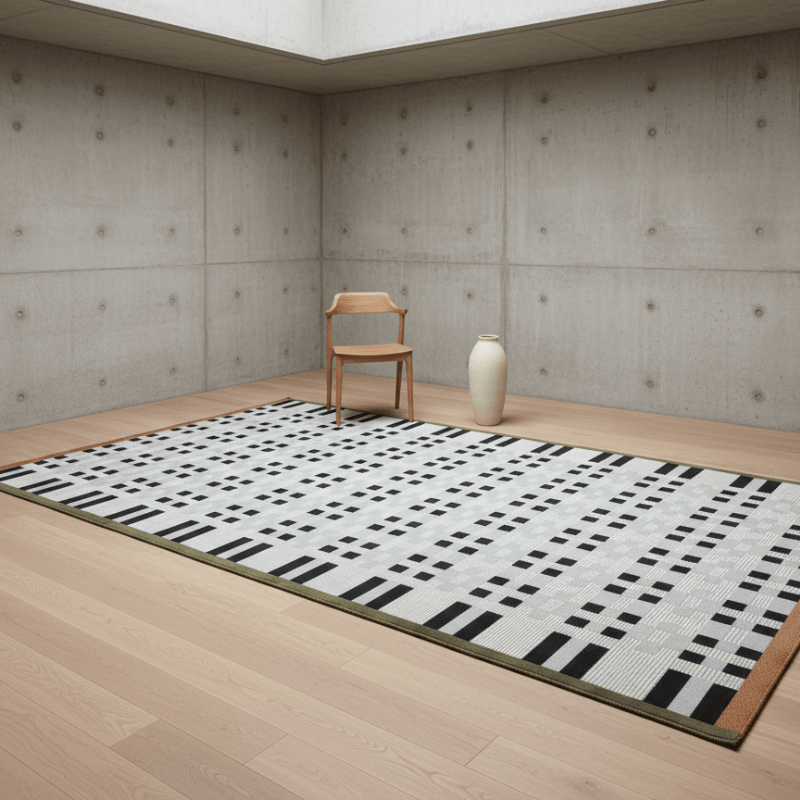 定番北欧風3Dデザインのウィルトン織カーペット（Archaic Rhythm）