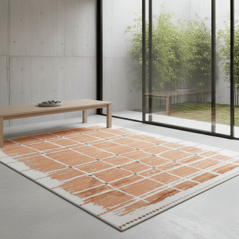 定番北欧風3Dデザインのウィルトン織カーペット（Archaic Rhythm）