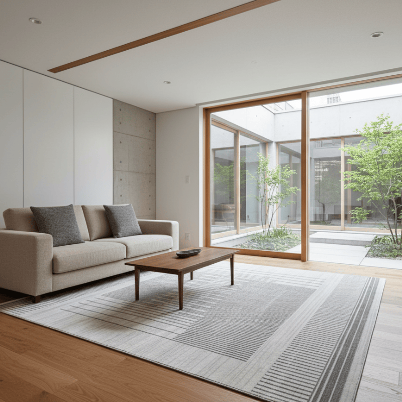 定番北欧風3Dデザインのウィルトン織カーペット（Eterin Pavilion）