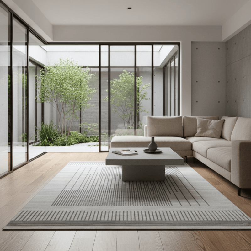 定番北欧風3Dデザインのウィルトン織カーペット（Eterin Pavilion）