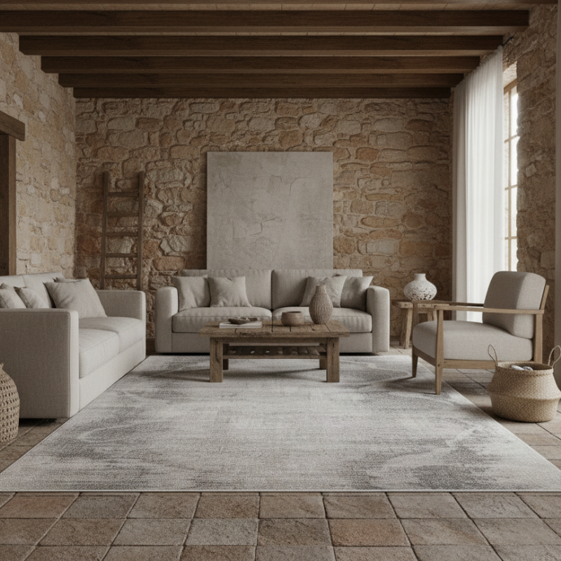 定番北欧風3Dデザインのウィルトン織カーペット（Spring Haze）