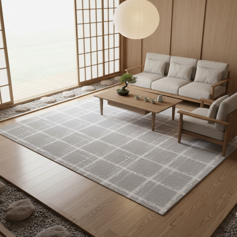 定番北欧風3Dデザインのウィルトン織カーペット（Spring Haze）