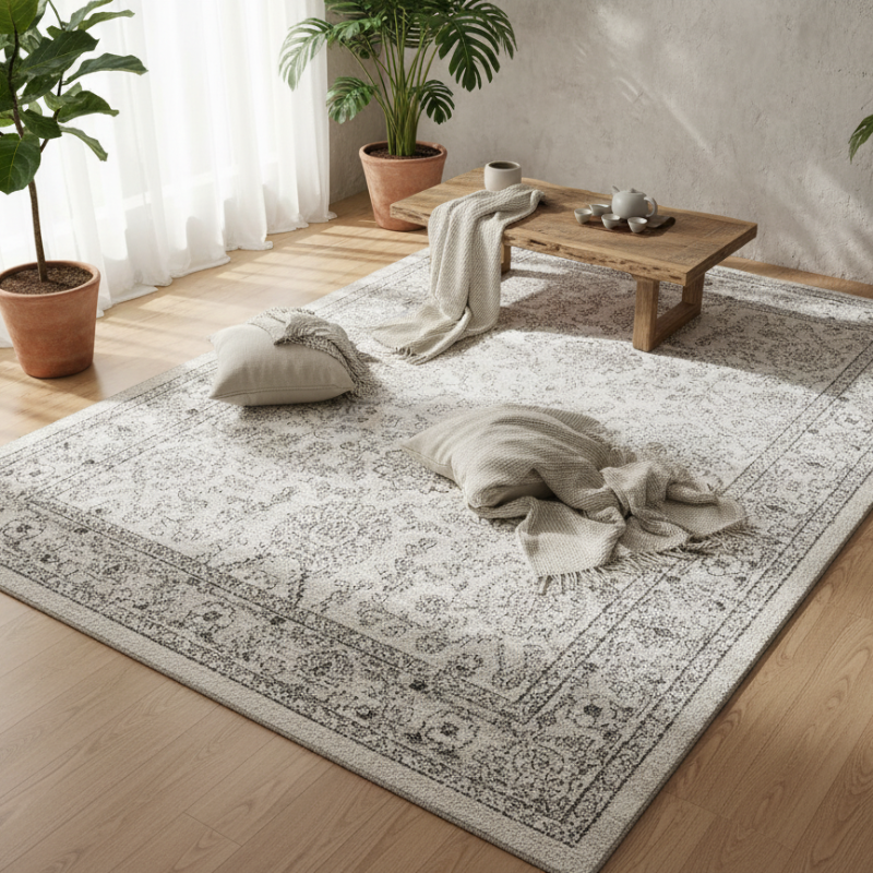 定番北欧風3Dデザインのウィルトン織カーペット（Spring Haze）