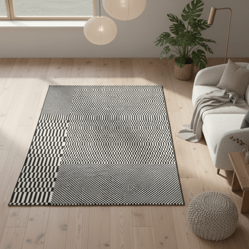 定番北欧風3Dデザインのウィルトン織カーペット（Porla）