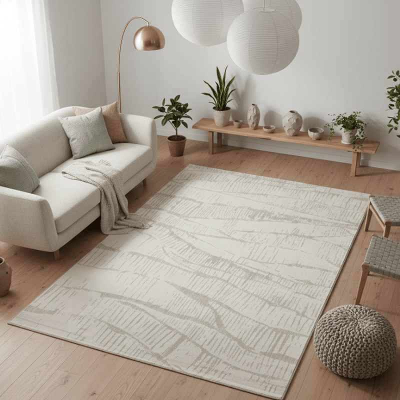 定番北欧風3Dデザインのウィルトン織カーペット（Porla）