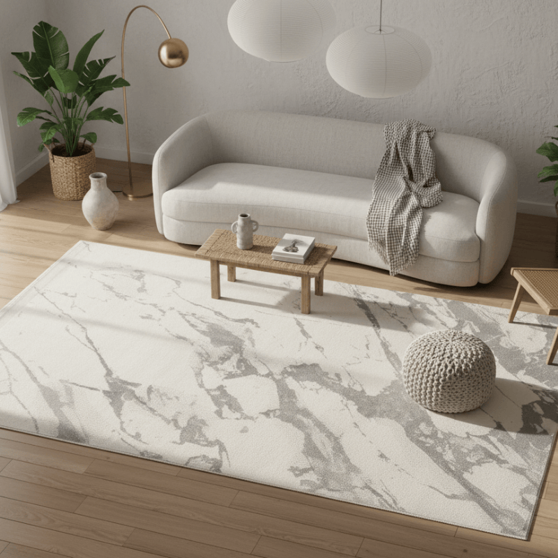 定番北欧風3Dデザインのウィルトン織カーペット（Porla）