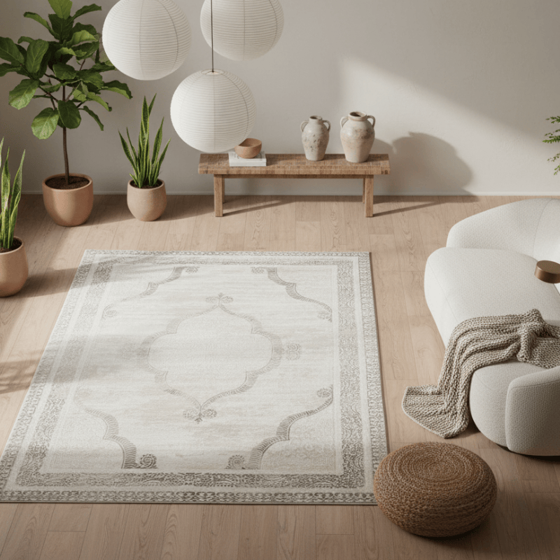 定番北欧風3Dデザインのウィルトン織カーペット（Mandor）