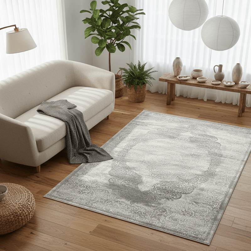 定番北欧風3Dデザインのウィルトン織カーペット（Mandor）