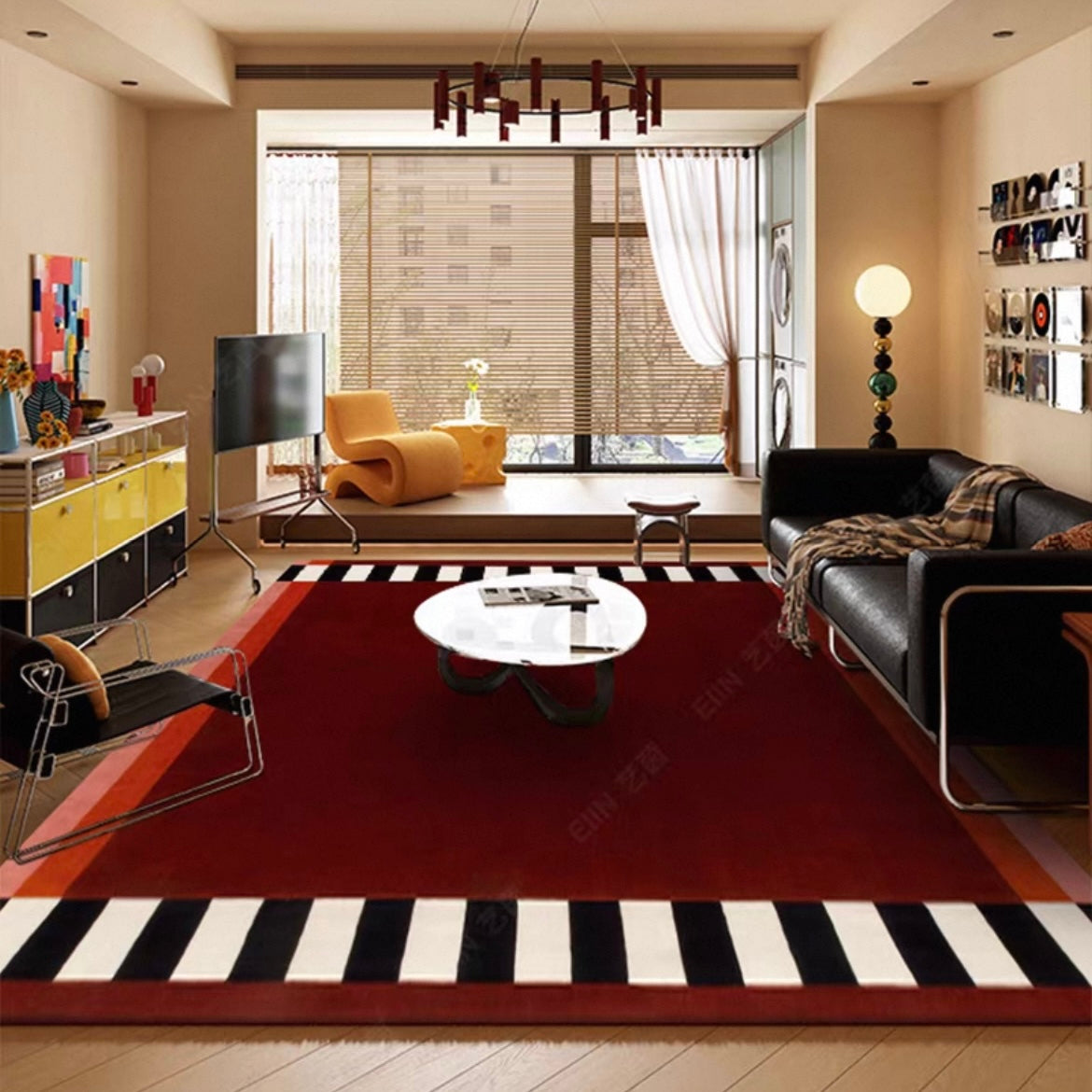 高級手作りタフティングガン刺しカーペット（Frame Stripe）